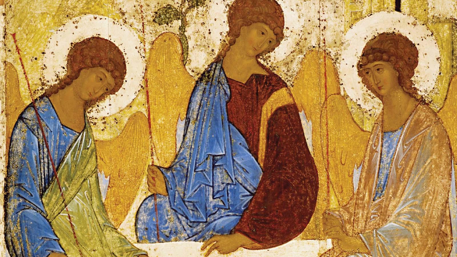 圣三一圣像的特写，最初由圣. 安德烈Rublev. 